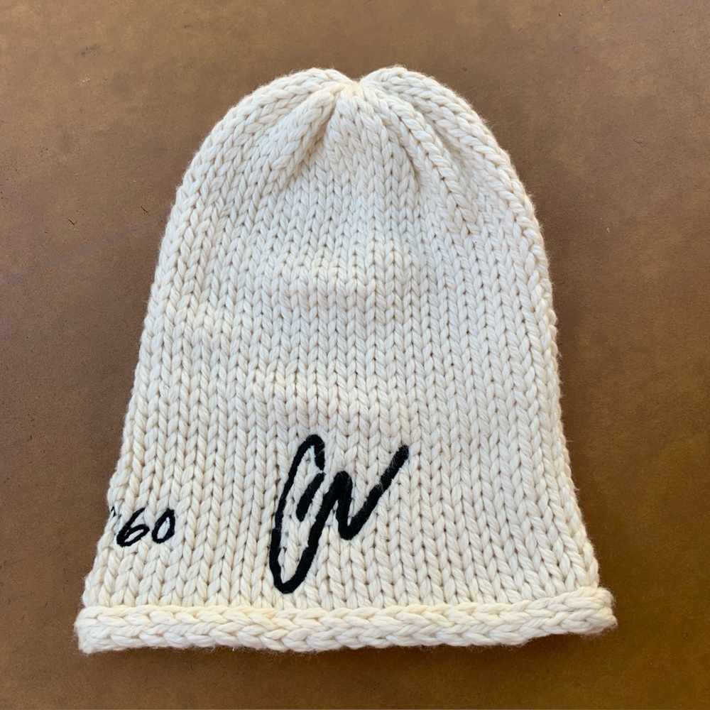Greg Lauren Ivory “GL” Beanie Unisex One Size